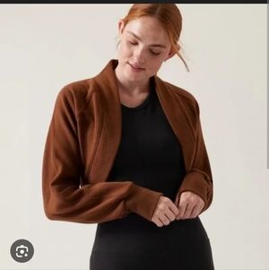 Athleta Ancient Mahogany Retropush Crop Wrap Sweater Sweatshirt Size Small